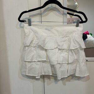 Revolve Elegant White Tiered Skirt